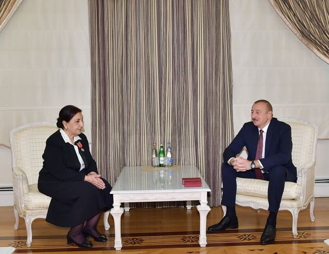 President Ilham Aliyev presented “Sharaf” Order to Dilara Seyidzade