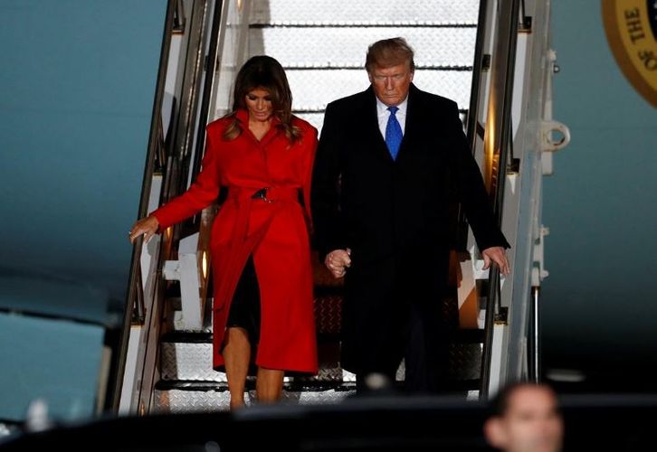 U.S. President trump arrives in London for NATO summit