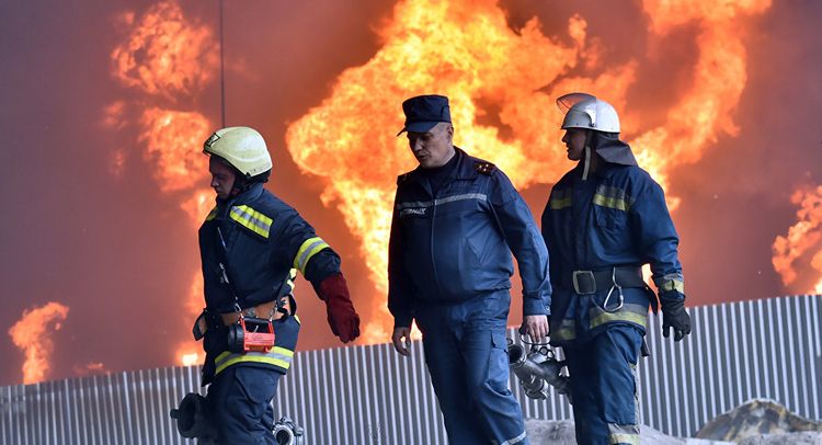 College building engulfed in flames, threatens to collapse in Odessa, Ukraine