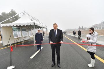 President Ilham Aliyev inaugurated 101-117th km section of Baku-Shamakhi-Yevlakh highway