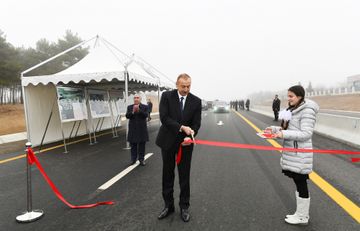 President Ilham Aliyev inaugurated 101-117th km section of Baku-Shamakhi-Yevlakh highway
