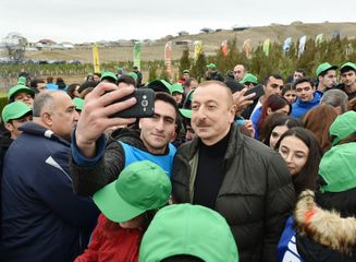 President Ilham Aliyev and first lady Mehriban Aliyeva attended tree-planting campaign in Shamakhi district