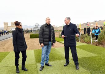 President Ilham Aliyev and first lady Mehriban Aliyeva attended tree-planting campaign in Shamakhi district