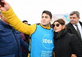 President Ilham Aliyev and first lady Mehriban Aliyeva attended tree-planting campaign in Shamakhi district