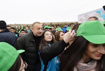 President Ilham Aliyev and first lady Mehriban Aliyeva attended tree-planting campaign in Shamakhi district