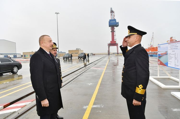 President Ilham Aliyev attended ceremony to launch first tanker built at Baku Shipyard