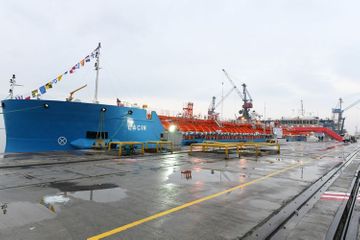 President Ilham Aliyev attended ceremony to launch first tanker built at Baku Shipyard