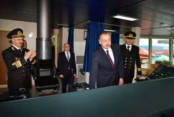 President Ilham Aliyev attended ceremony to launch first tanker built at Baku Shipyard