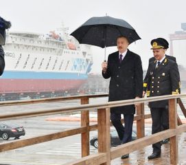 President Ilham Aliyev attended ceremony to launch first tanker built at Baku Shipyard