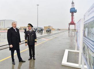 President Ilham Aliyev attended ceremony to launch first tanker built at Baku Shipyard