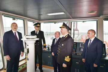 President Ilham Aliyev attended ceremony to launch first tanker built at Baku Shipyard