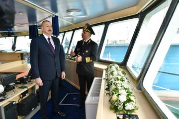 President Ilham Aliyev attended ceremony to launch first tanker built at Baku Shipyard