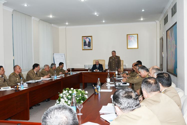 Operational meeting dedicated to extinguishing the fire, broken out in EuroHome, held in Azerbaijani MES