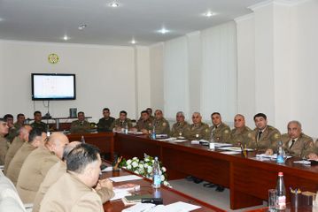 Operational meeting dedicated to extinguishing the fire, broken out in EuroHome, held in Azerbaijani MES