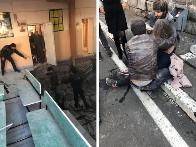 Floor collapses in room of military registration office building in Armenia, 11 injured