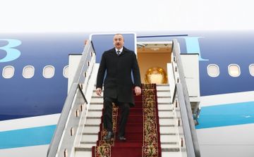 President Ilham Aliyev arrived in Russian Federation for visit