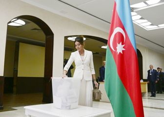 Azerbaijani President Ilham Aliyev voted at polling station No 6