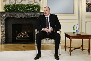 Azerbaijani President Ilham Aliyev gives interview to local journalists