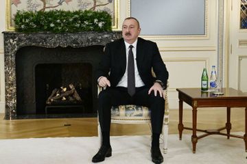 Azerbaijani President Ilham Aliyev gives interview to local journalists