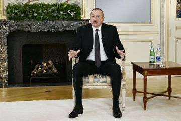 Azerbaijani President Ilham Aliyev gives interview to local journalists