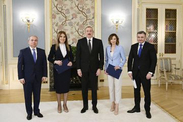 Azerbaijani President Ilham Aliyev gives interview to local journalists