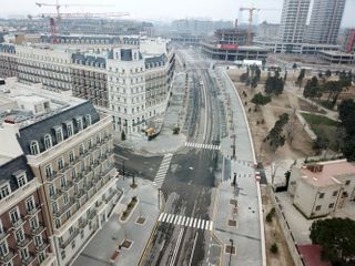 President Ilham Aliyev attends the opening of central boulevard street in Baku White City