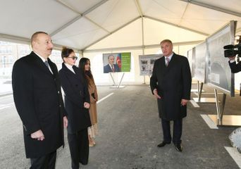President Ilham Aliyev attends the opening of central boulevard street in Baku White City
