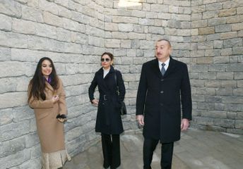 President Ilham Aliyev attends the opening of central boulevard street in Baku White City