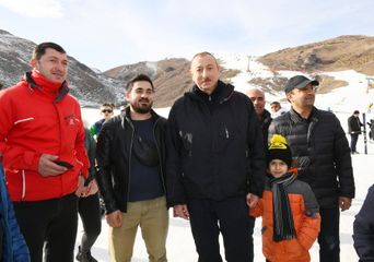 President Ilham Aliyev and first lady Mehriban Aliyeva viewed work done at Shahdag Tourism Center - UPDATED