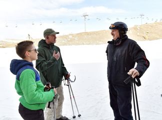 President Ilham Aliyev and first lady Mehriban Aliyeva viewed work done at Shahdag Tourism Center - UPDATED