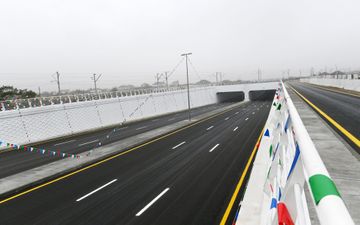  President Ilham Aliyev inaugurated a highway tunnel in Pirshaghi settlement