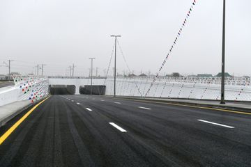  President Ilham Aliyev inaugurated a highway tunnel in Pirshaghi settlement
