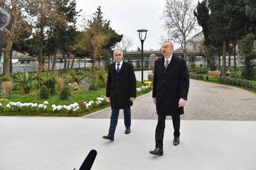 President Ilham Aliyev viewed ongoing renovation works in another park in Baku - UPDATED