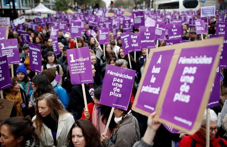 Tens of thousands march in France to condemn domestic violence