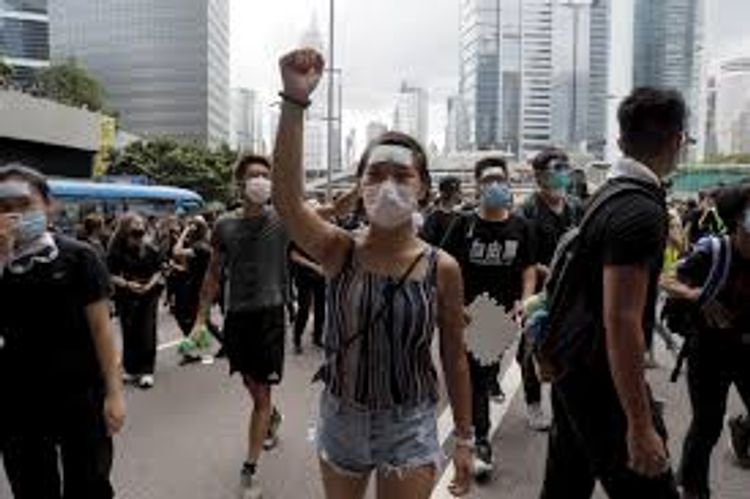 Pensioners and students gather for Hong Kong protest