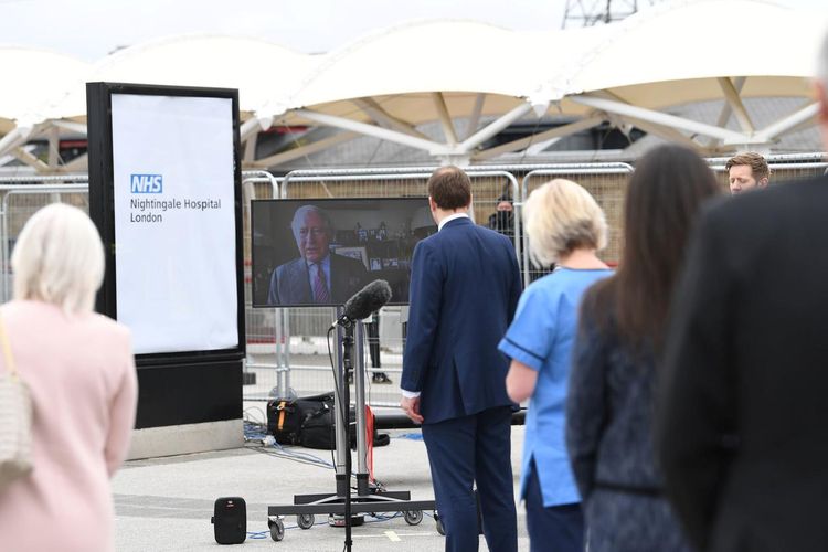 Britain's Prince Charles opens massive new field new hospital to fight coronavirus