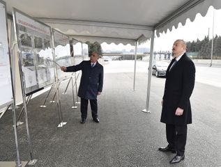 President Ilham Aliyev viewed work done as part of expanding Baku-Sumgayit highway - UPDATED