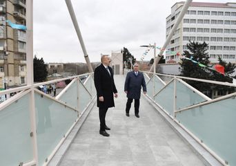 President Ilham Aliyev viewed work done as part of expanding Baku-Sumgayit highway - UPDATED