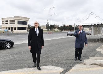 President Ilham Aliyev viewed work done as part of expanding Baku-Sumgayit highway - UPDATED