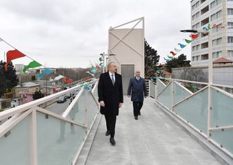 President Ilham Aliyev viewed work done as part of expanding Baku-Sumgayit highway - UPDATED