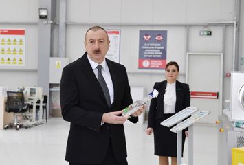 President Ilham Aliyev attended opening of medical masks manufacturing enterprise in Sumgayit Chemical Industrial Park - UPDATED-1