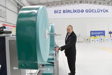President Ilham Aliyev attended opening of medical masks manufacturing enterprise in Sumgayit Chemical Industrial Park - UPDATED-1