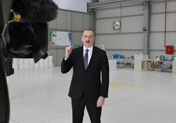 President Ilham Aliyev attended opening of medical masks manufacturing enterprise in Sumgayit Chemical Industrial Park - UPDATED-1