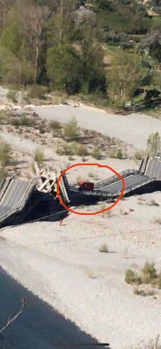 Bridge collapses in Italy, burying a crossing truck