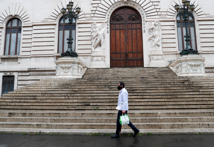 Italy's coronavirus death toll edges up, new cases fall sharply