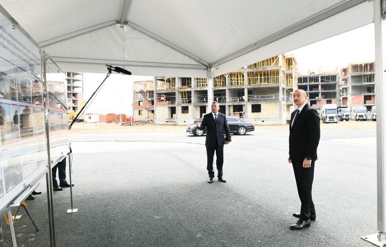 President Ilham Aliyev viewed construction progress at blocks of residential buildings for 3,042 IDP families - UPDATED