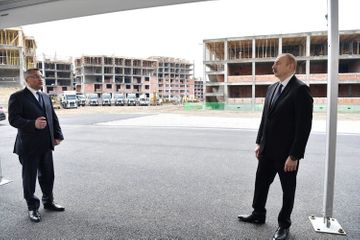 President Ilham Aliyev viewed construction progress at blocks of residential buildings for 3,042 IDP families - UPDATED