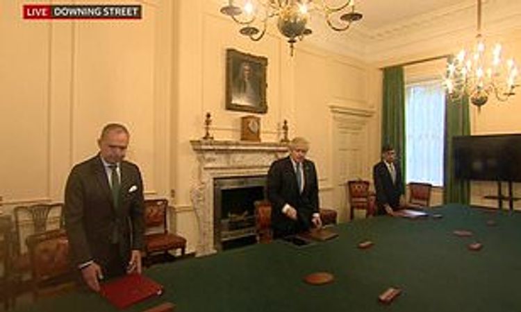 Boris Johnson leads one minute tribute to health service staff and key workers killed by coronavirus