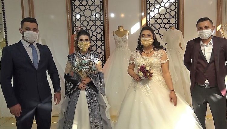 Turkish brides don $10,000 gold masks during COVID-19 pandemic