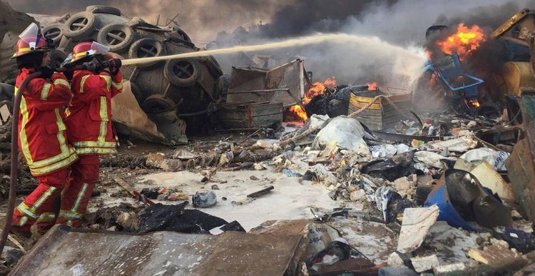 At least 10 firefighters missing in blaze in Beirut